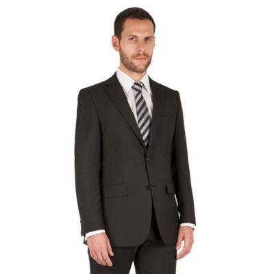The Collection Black panama regular fit 2 button washable suit jacket
